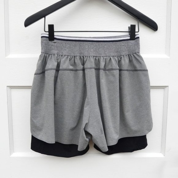 LNDR Women's Gray Run Double Shorts - Picture 5 of 8